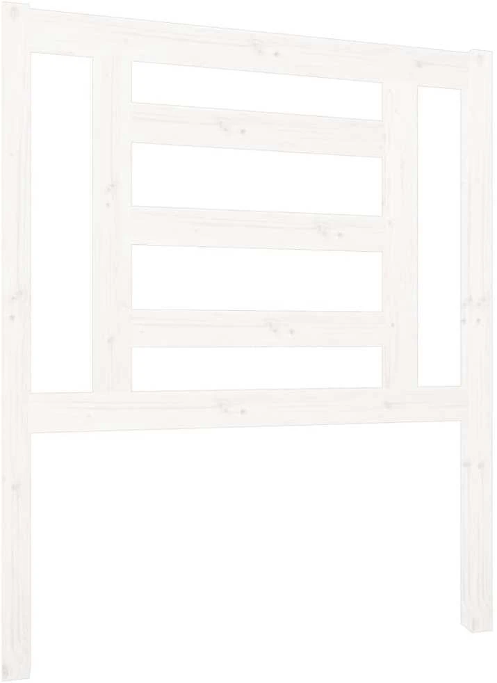 Lovos galvūgalis, baltas, 81x4x100cm, pušies medienos masyvas