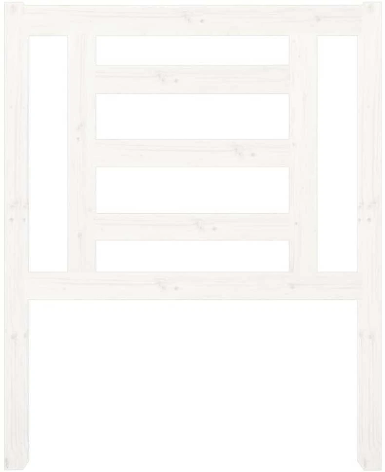 Lovos galvūgalis, baltas, 81x4x100cm, pušies medienos masyvas