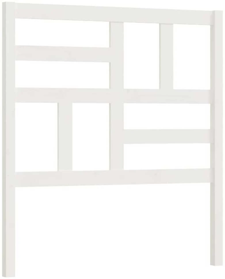 Lovos galvūgalis, baltas, 96x4x104cm, pušies medienos masyvas