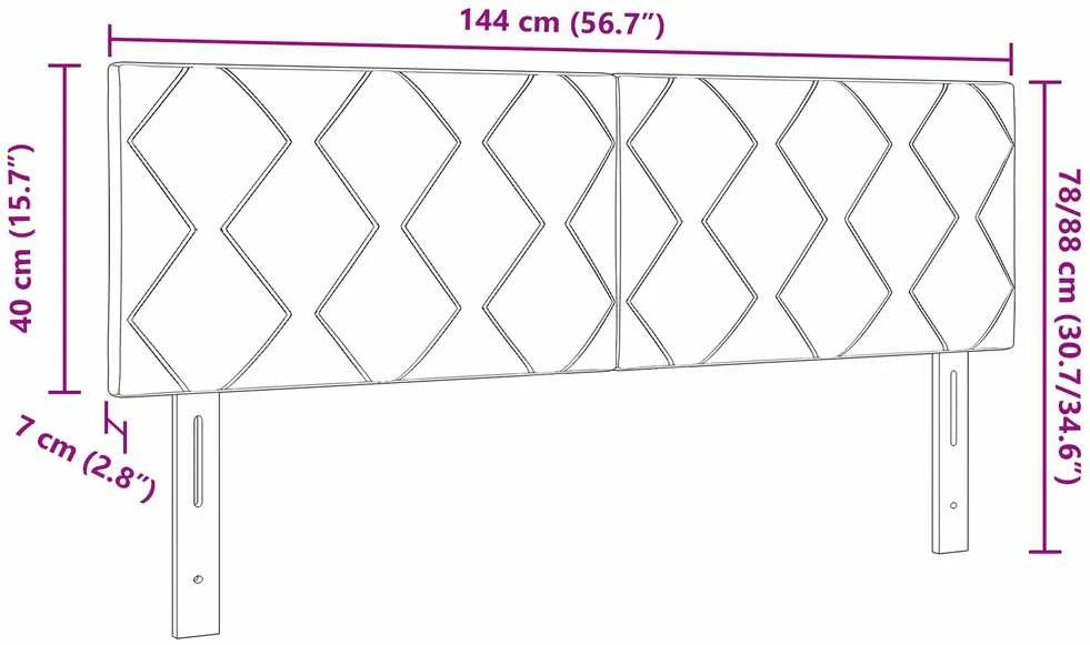 Galvūgalis Šviesiai pilka 144 cm Aksomas