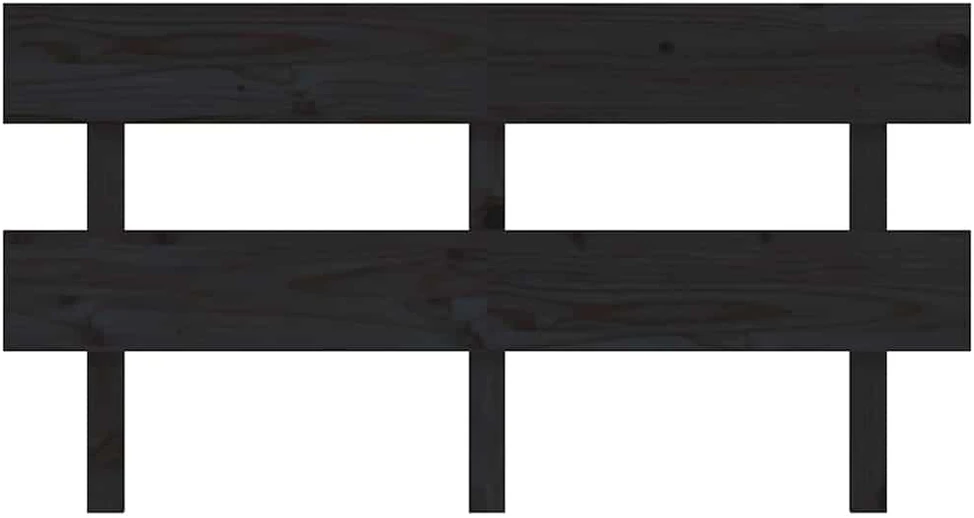 Lovos galvūgalis, juodas, 164x3x81cm, pušies medienos masyvas