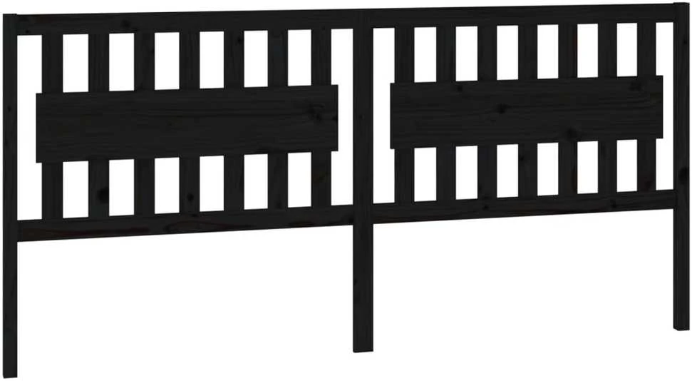 Lovos galvūgalis, juodas, 205,5x4x100cm, pušies masyvas
