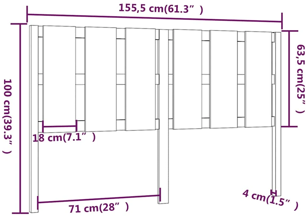 Lovos galvūgalis, medaus rudas, 155,5x4x100cm, pušies masyvas