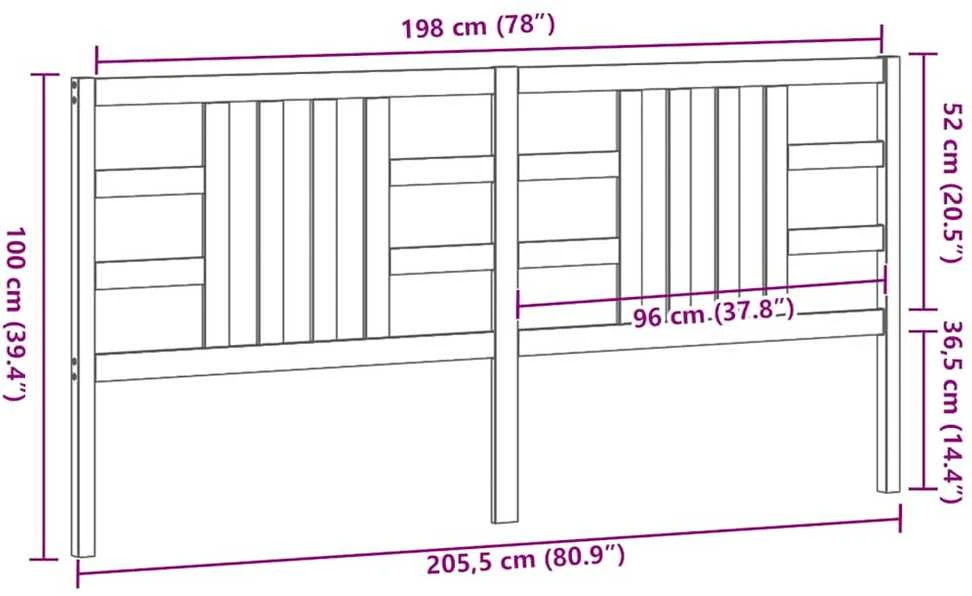 Lovos galvūgalis, medaus rudas, 206x4x100cm, pušies masyvas