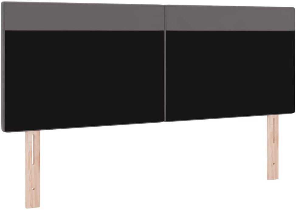 LED galvūgalis Pilka 160 cm Dirbtinė oda