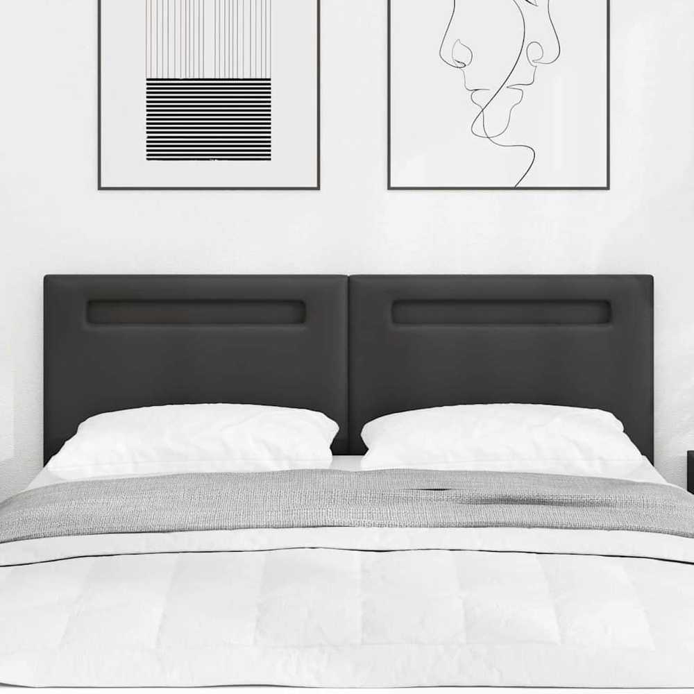 LED galvūgalis Juoda 160 cm Dirbtinė oda