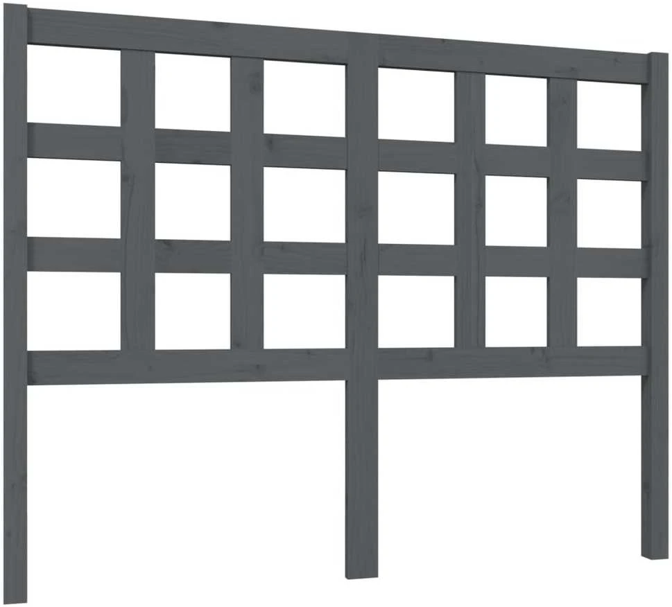 Lovos galvūgalis, pilkas, 125,5x4x100cm, pušies masyvas