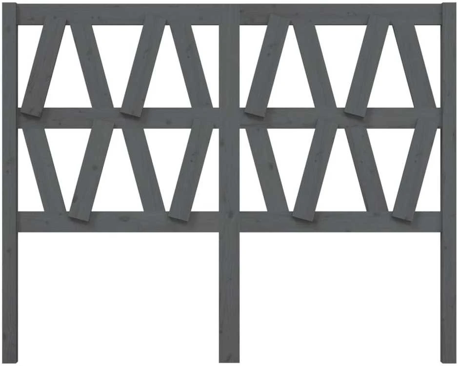 Lovos galvūgalis, pilkas, 126x4x100cm, pušies medienos masyvas