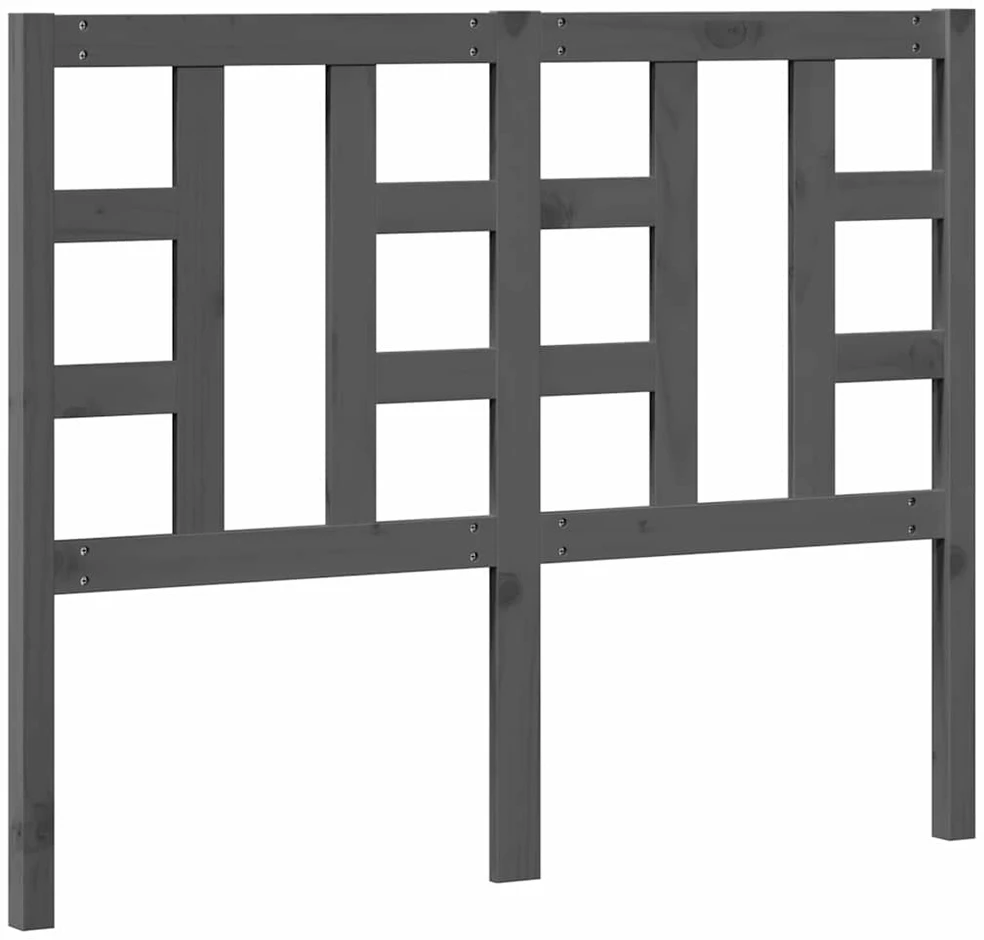 Lovos galvūgalis, pilkas, 126x4x100cm, pušies medienos masyvas