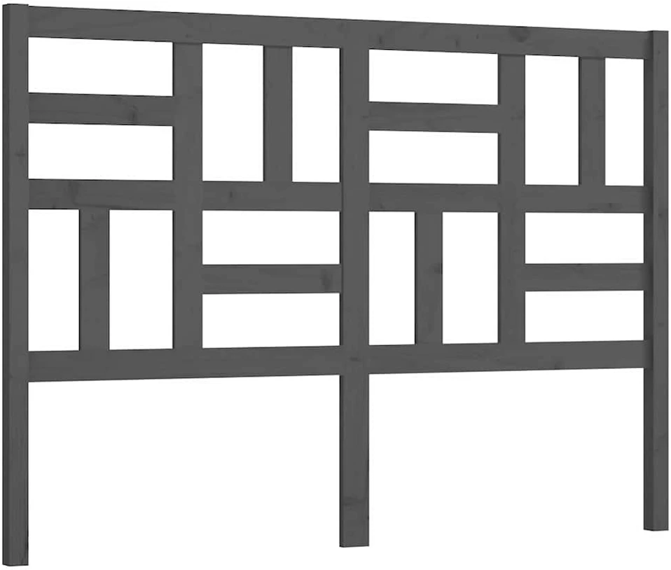 Lovos galvūgalis, pilkas, 126x4x104cm, pušies medienos masyvas
