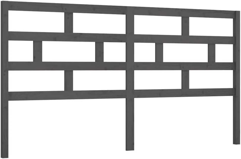 Lovos galvūgalis, pilkas, 186x4x100cm, pušies medienos masyvas