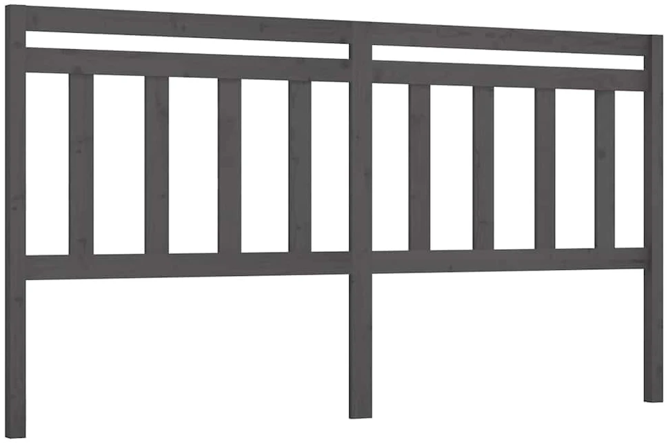 Lovos galvūgalis, pilkas, 206x4x100cm, pušies medienos masyvas