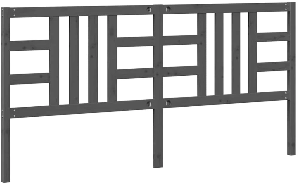 Lovos galvūgalis, pilkas, 206x4x100cm, pušies medienos masyvas