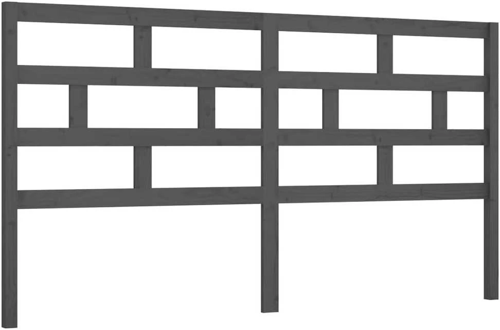 Lovos galvūgalis, pilkas, 206x4x100cm, pušies medienos masyvas