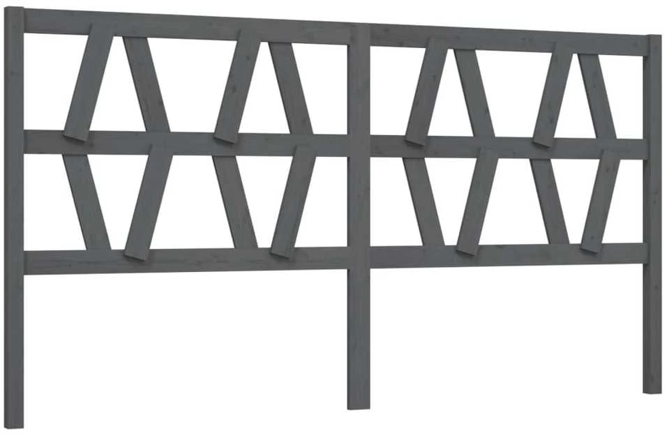 Lovos galvūgalis, pilkas, 206x4x100cm, pušies medienos masyvas