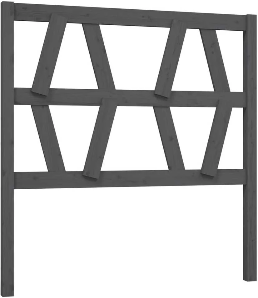 Lovos galvūgalis, pilkas, 96x4x100cm, pušies medienos masyvas