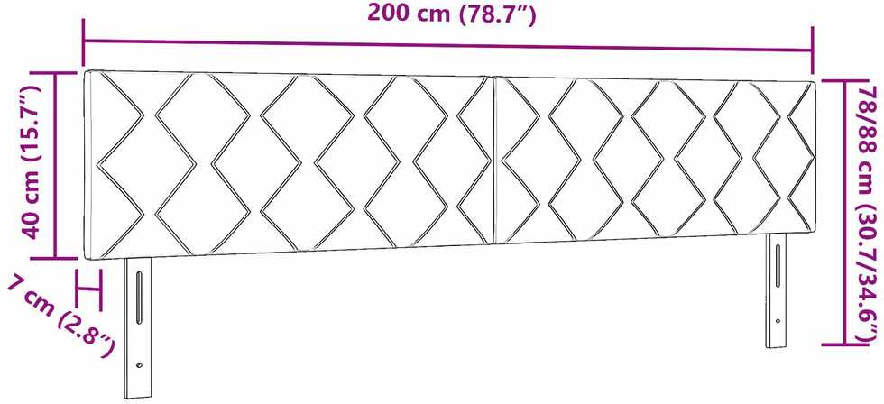 Galvūgalis Tamsiai pilka 200 cm Aksomas
