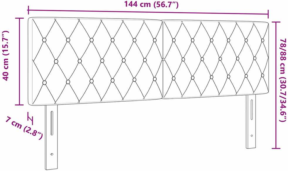 Galvūgalis Juodas 144 cm Aksomas