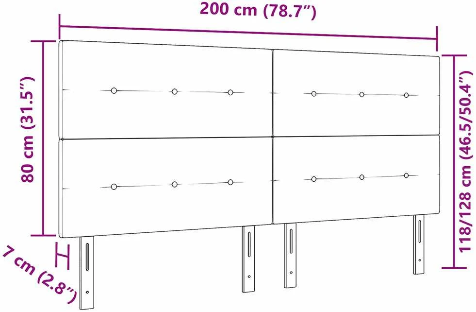 Galvūgalis Tamsiai pilka 200 cm Aksomas