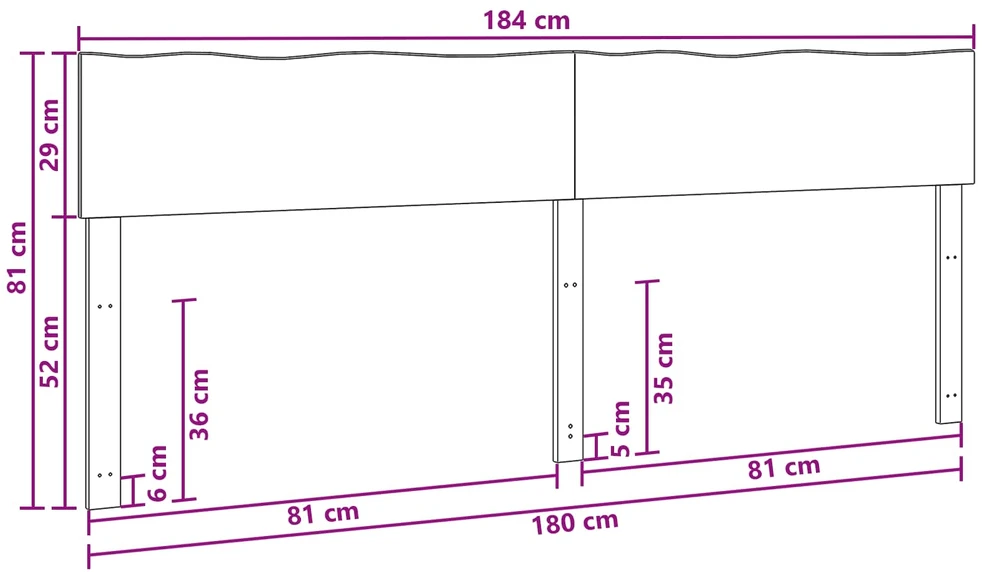 Lovos galvūgalis su natūraliu kraštu ROSTOCK Balta 180 cm