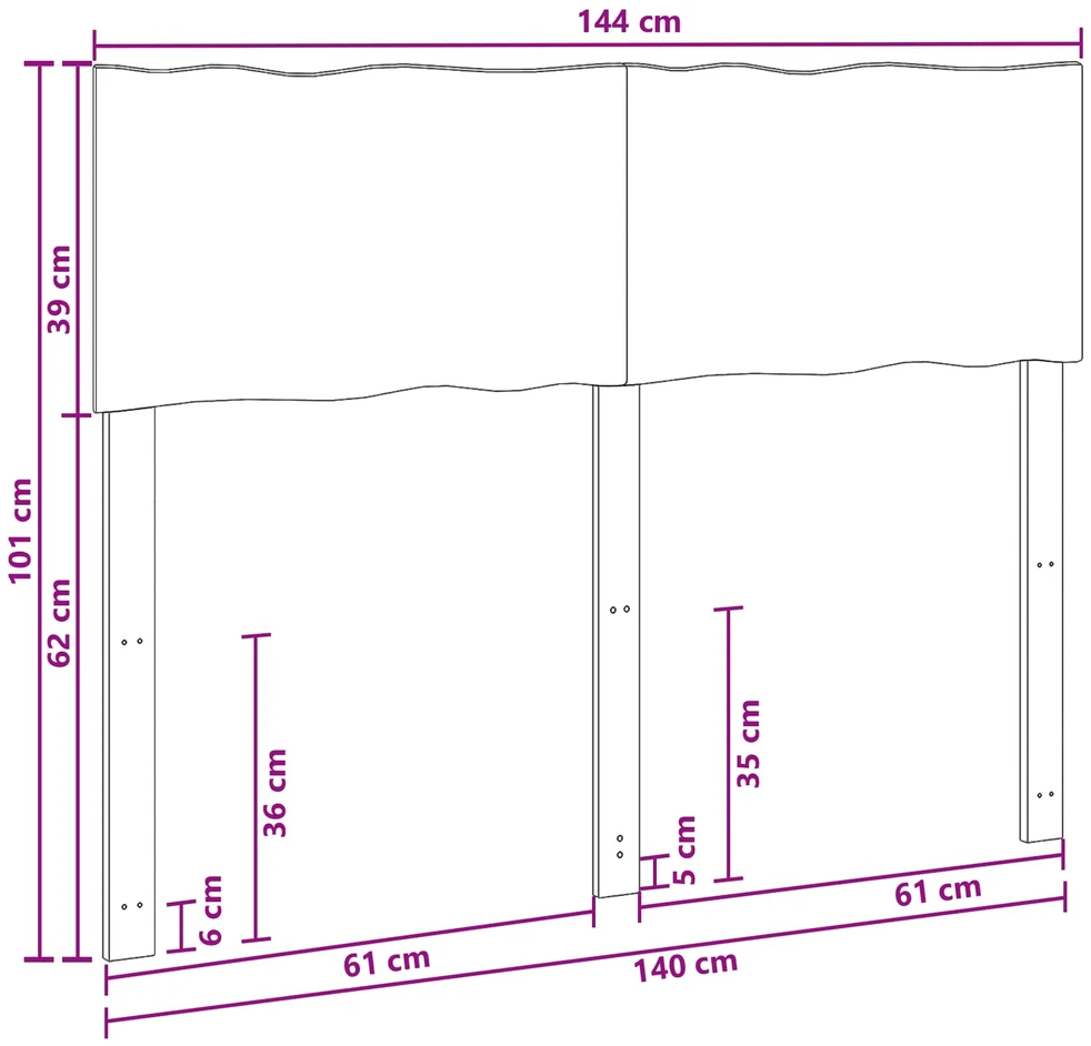 Lovos galvūgalis su natūraliu kraštu ROSTOCK Balta 140 cm