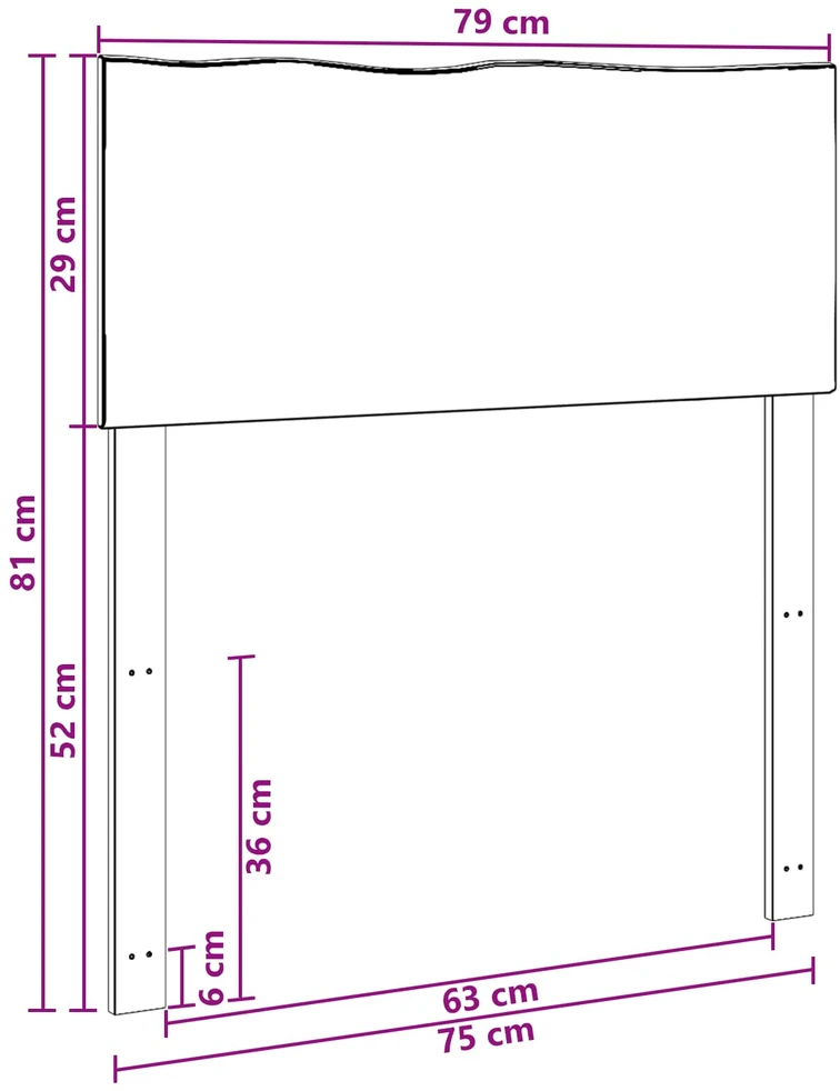 Lovos galvūgalis su natūraliu kraštu ROSTOCK Natūrali 75 cm