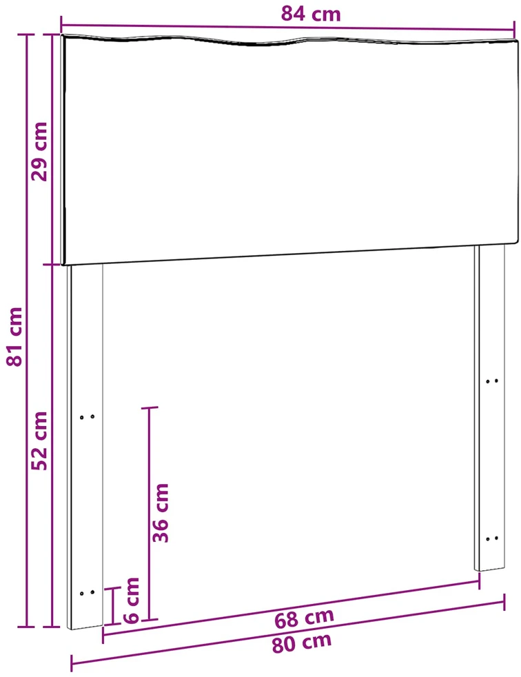 Lovos galvūgalis su natūraliu kraštu ROSTOCK Balta 80 cm