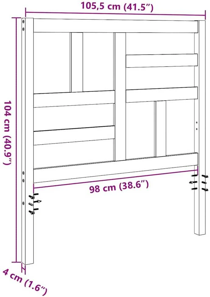 Lovos galvūgalis su galvūgalio Vaško ruda 105,5 x 4 x 104 cm