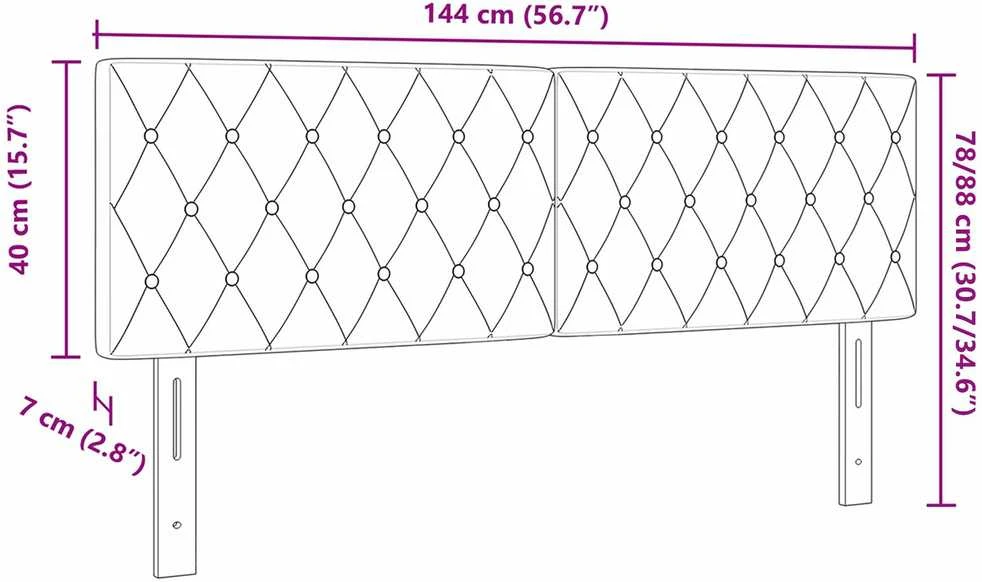 Galvūgalis Tamsiai pilka 144 cm Aksomas