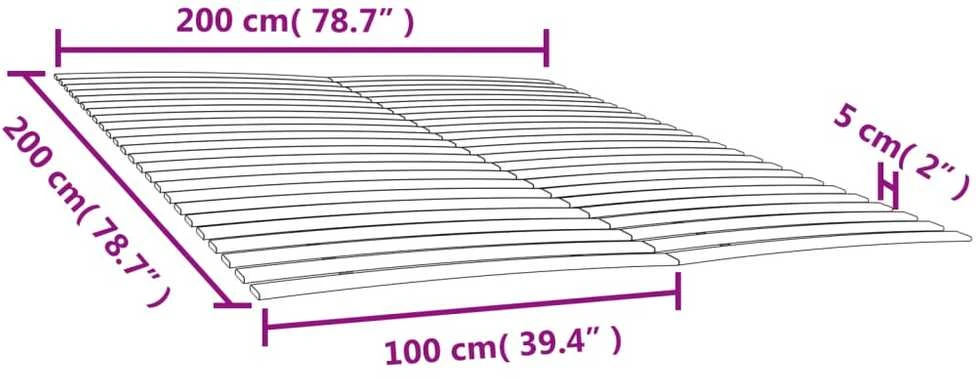 Lovos grotelės su 48 lentjuostėmis, 2vnt., 100x200 cm
