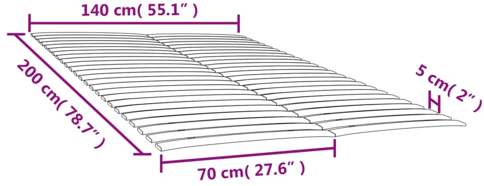 Lovos grotelės su 48 lentjuostėmis, 2vnt., 70x200cm