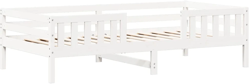 Lovos ir suoliuko komplektas su stogeliu, baltas, 75x190cm