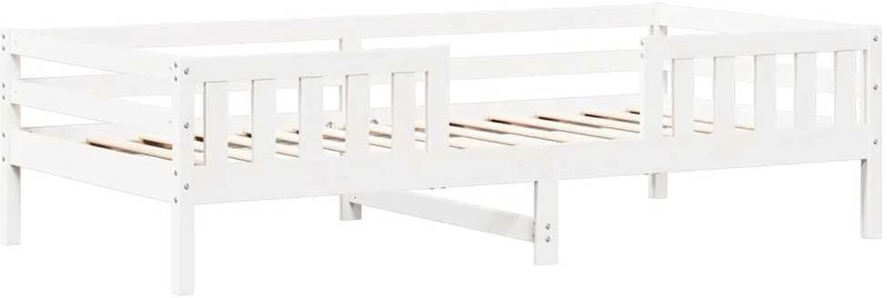 Lovos ir suoliuko komplektas su stogeliu, baltas, 75x190cm