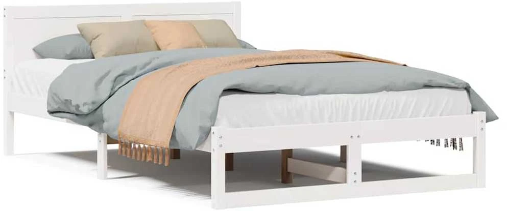 Lovos rėmas Balta 140 x 190 cm Kietos pušies mediena