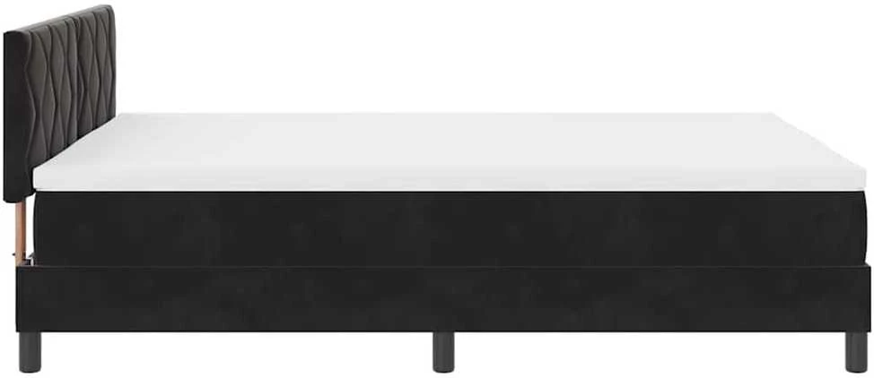 LED Čiužinio Lova su galvūgalio Juoda 140 x 190 cm Aksomas