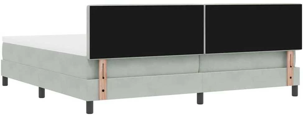 LED Čiužinio Lova Šviesiai pilka 200 x 200 cm Aksomas