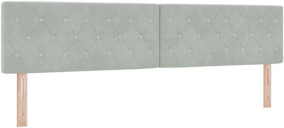 LED Čiužinio Lova Šviesiai pilka 200 x 200 cm Aksomas