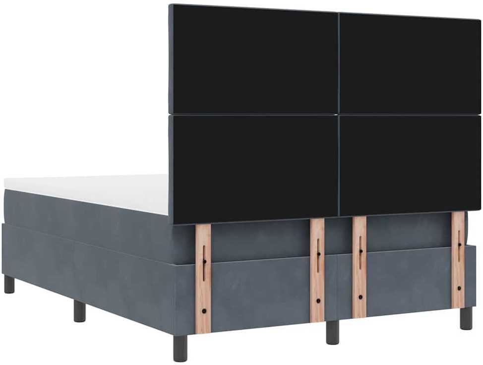 LED Čiužinio Lova Tamsiai pilka 140 x 200 cm Aksomas