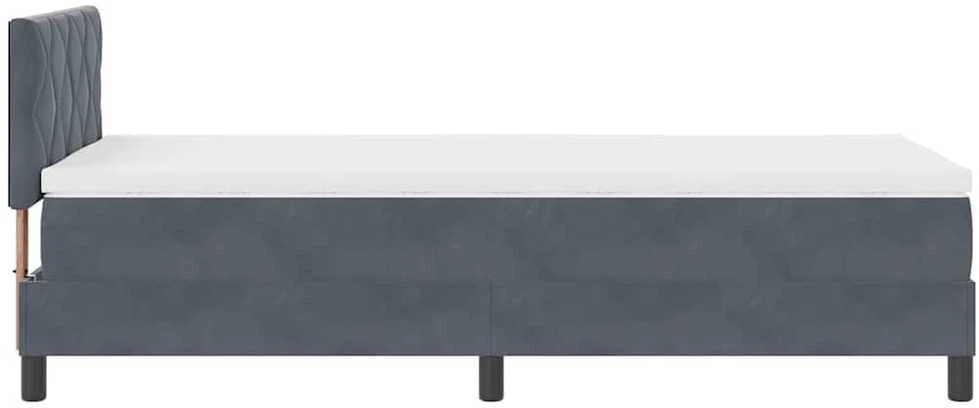 LED Čiužinio Lova Tamsiai pilka 100 x 200 cm Aksomas