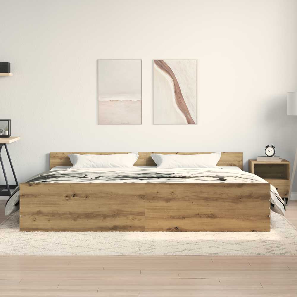 Lova Lovos rėmas su galvūgalio Amatininkų ąžuolas 203 x 203 x 50 cm