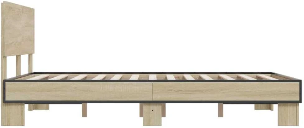 Lovos rėmas, ąžuolo, 120x200cm, apdirbta mediena ir metalas