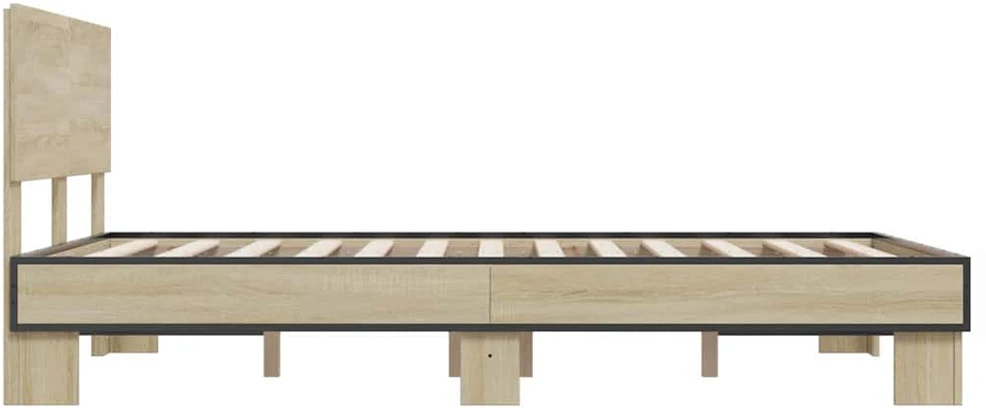 Lova Lovos rėmas, ąžuolo, 135x190cm, apdirbta mediena ir metalas