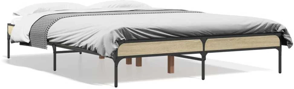 Lovos rėmas, ąžuolo, 140x190cm, apdirbta mediena ir metalas