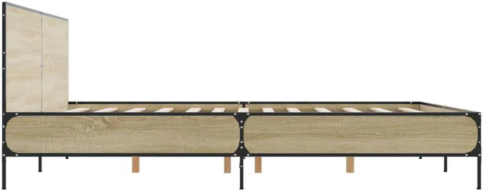Lovos rėmas, ąžuolo, 180x200cm, apdirbta mediena ir metalas