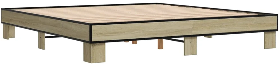Lovos rėmas, ąžuolo, 200x200cm, apdirbta mediena ir metalas