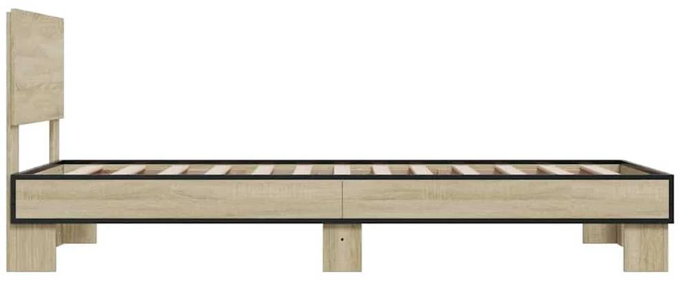 Lovos rėmas, ąžuolo, 75x190cm, apdirbta mediena ir metalas