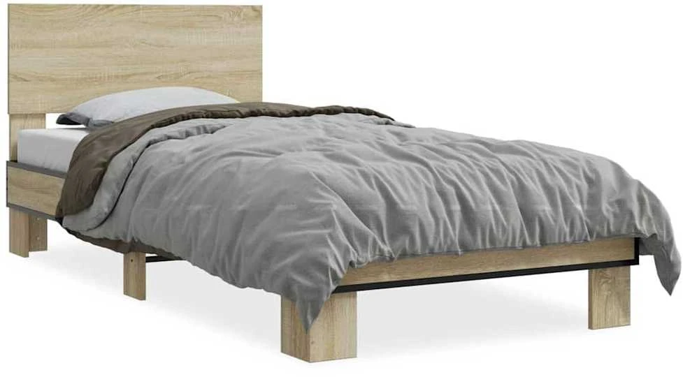 Lovos rėmas, ąžuolo, 75x190cm, apdirbta mediena ir metalas