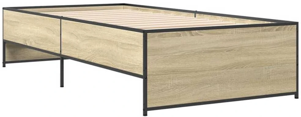 Lovos rėmas, ąžuolo, 75x190cm, apdirbta mediena ir metalas