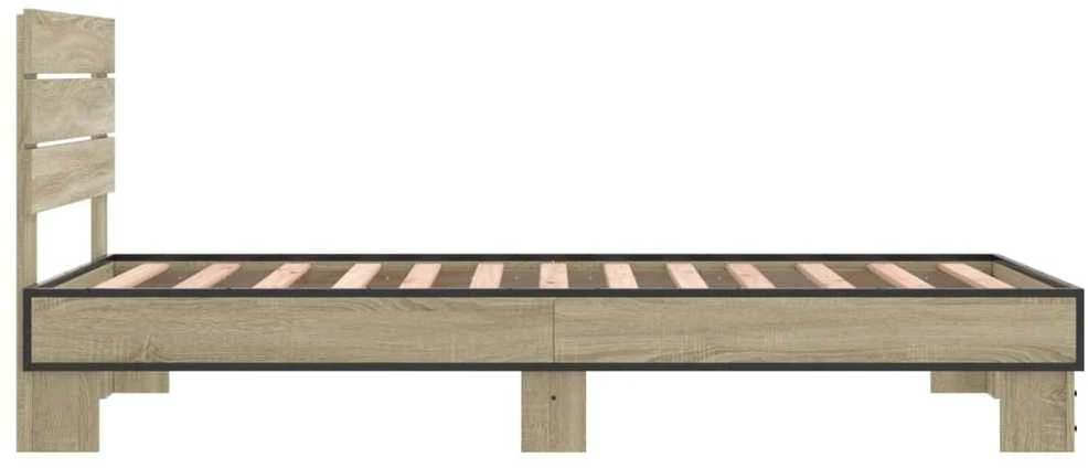 Lovos rėmas, ąžuolo, 90x190cm, apdirbta mediena ir metalas