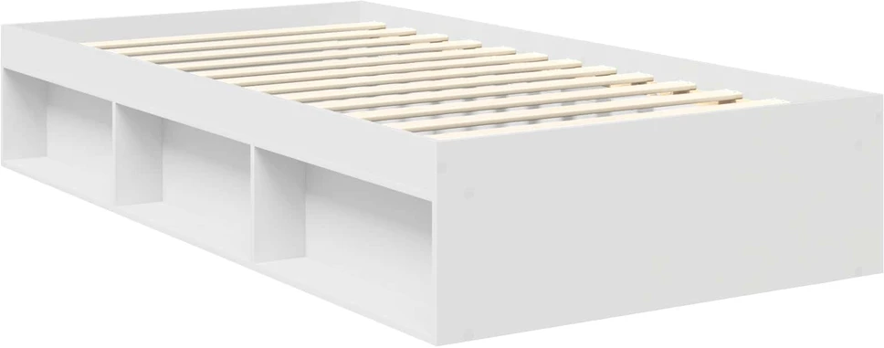 Lova Lovos rėmas Balta 100 x 200 cm Kietos pušies mediena